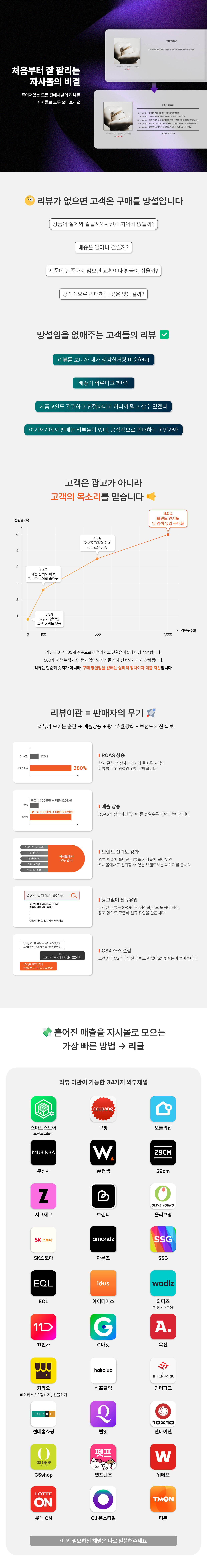 카페24 스토어 - 리글 - 외부몰의 리뷰를 자사몰로 모아보세요